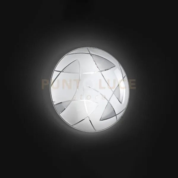 Plafoniera in metallo con vetro decorato fish bianco lucido 2 luci ...