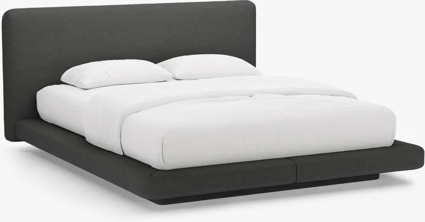 Letto imbottito Linea in tessuto strutturato Moly - 200x200 cm