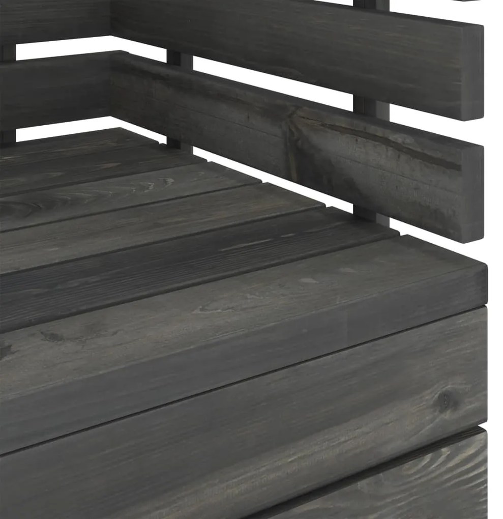 Set Divani da Giardino su Pallet 5 pz Legno Pino Grigio Scuro