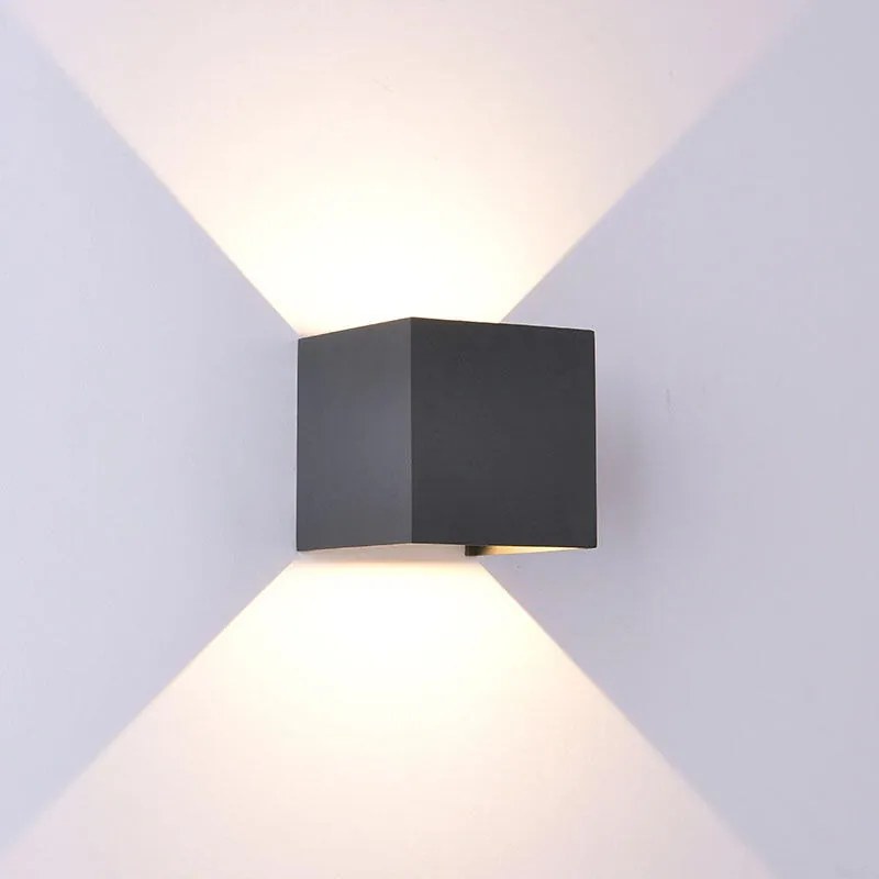 Applique LED moderno da esterno Davos doppia luce grigio IP54, luce bianco naturale 91.6 lumen, MANTRA