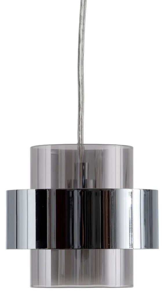 Lampadario Cristallo Metallo Argento 20 x 20 x 120 cm