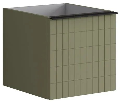 Struttura semi colonna da bagno Pixel 1 cassetto laccato opaco verde salvia L 40 x H 40 x P 45.5 cm