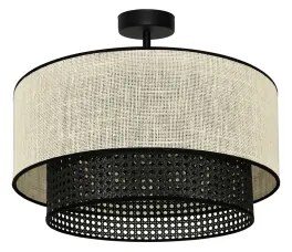 Duolla - Lampadario a plafone RATTAN YUTE 1xE27/15W/230V diametro 45 cm color crema/nero