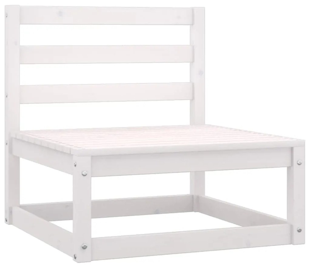 Set Divani da Giardino 4 pz Bianco in Legno Massello di Pino