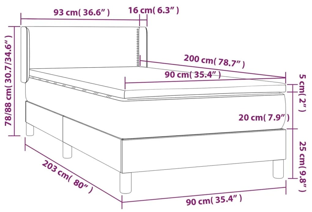 Giroletto a Molle con Materasso Crema 90x200 cm inTessuto