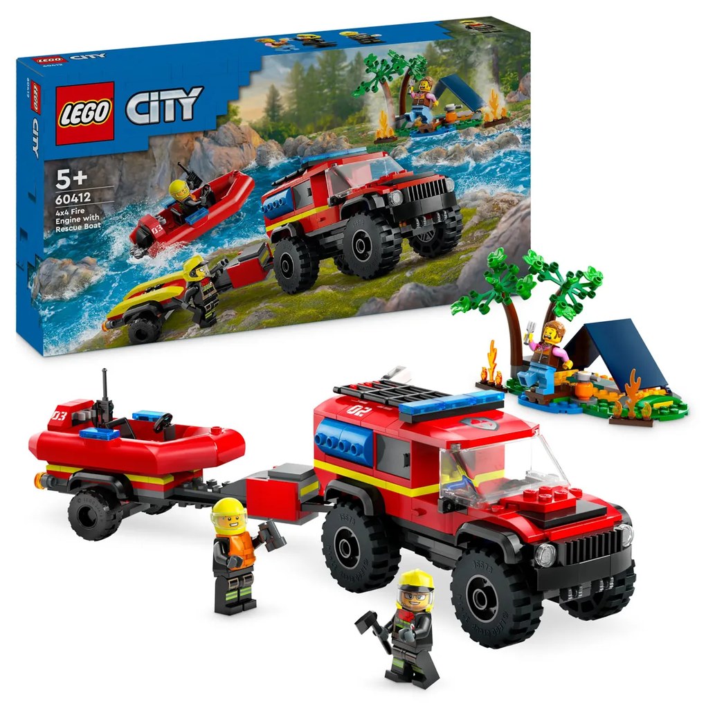 Fuoristrada antincendio e gommone di salvataggio Lego City