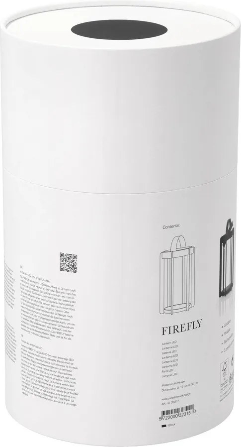 Lanterna LED nera da esterno su USB (altezza 30 cm) Firefly - Zone