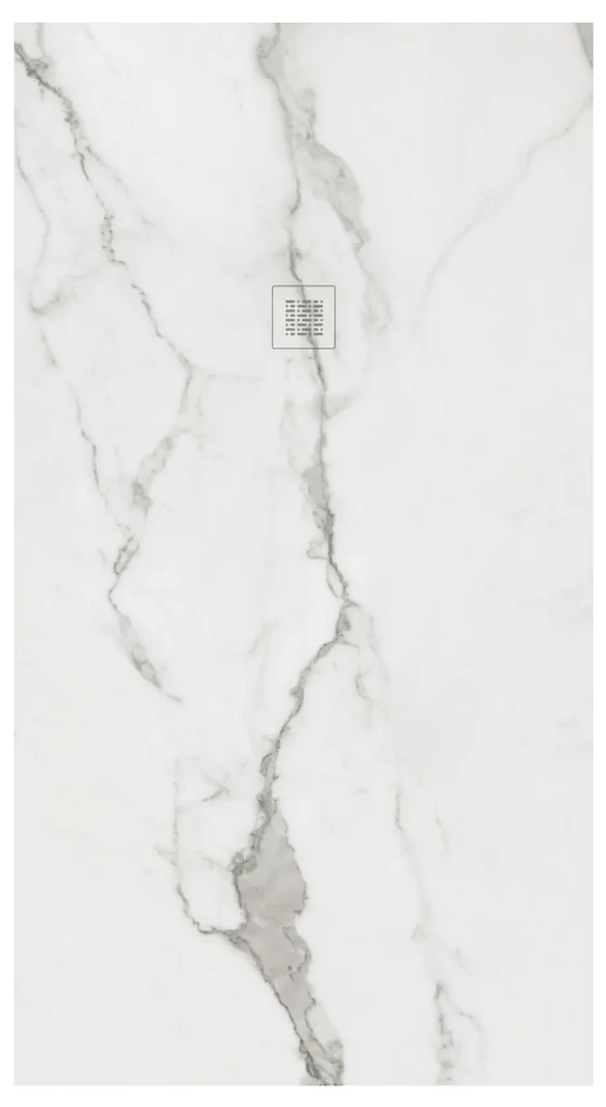 Piatto Doccia 80x160 Effetto Pietra Zenon "Imagine" Bianco Statutario