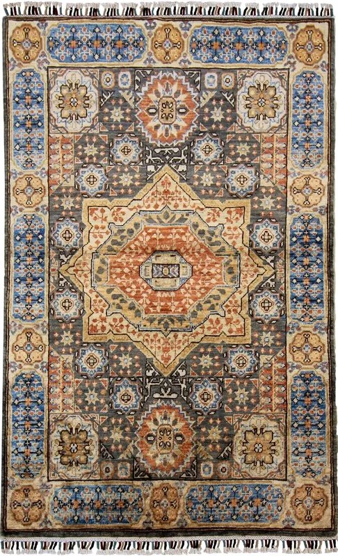 Mamluk Tappeto 150x100 Nero (Afghanistan) Annodato A Mano