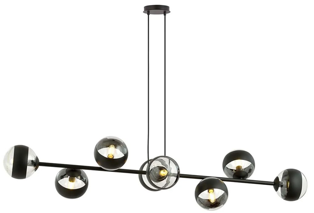 Lampadario Contemporaneo Durga Acciaio Nero 8 Luci E14 Ip20