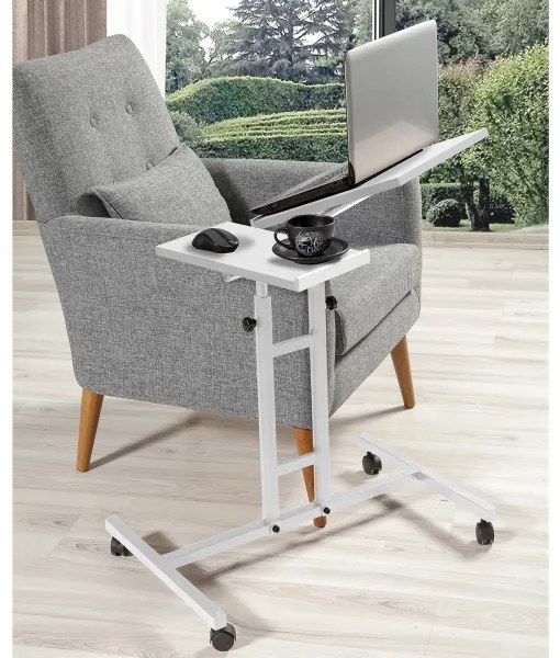 Tavolo regolabile GLEN 87x67 cm bianco