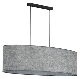 Duolla - Lampadario a sospensione con filo OVAL 2xE27/15W/230V grigio