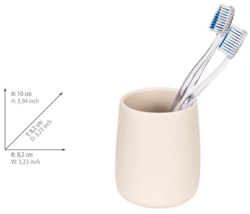 Tazza in ceramica color crema per spazzolini da denti Margo - Allstar