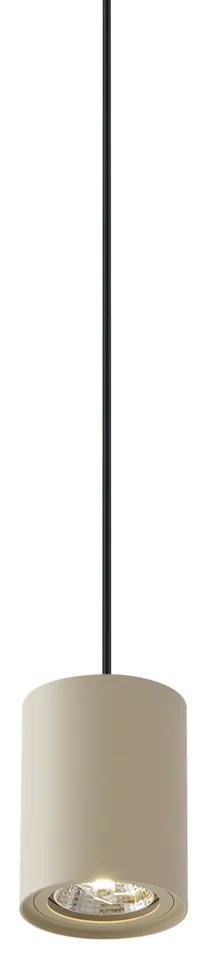 Lampada a sospensione moderna beige con nero per sistema a binario monofase GU10 70mm - Iconic Holt