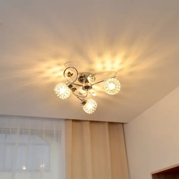 Lampadario a plafone SOPHIA 3xE27/15W/230V cromo lucido/limpido