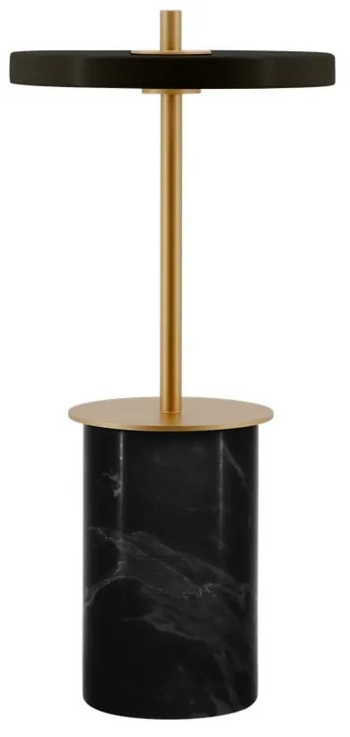Lampada da tavolo dimmerabile a LED in marmo nero con paralume in metallo (altezza 25,5 cm) Asteria Move Mini - UMAGE