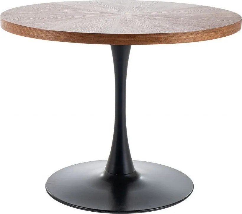 Tavolo rotondo Amadeo in noce/nero opaco - d100 x h76 cm
