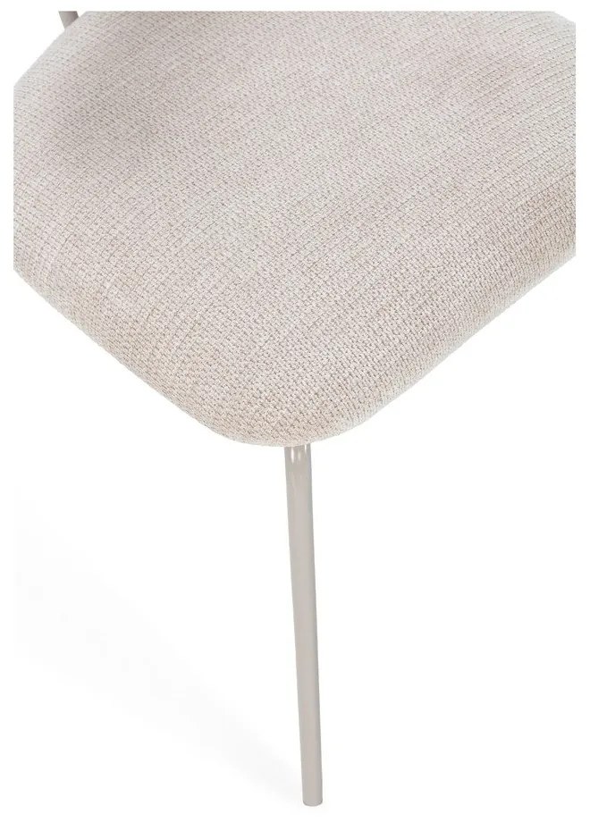 Sedia da pranzo beige/di colore naturale in imbottito Olimpia – MOME