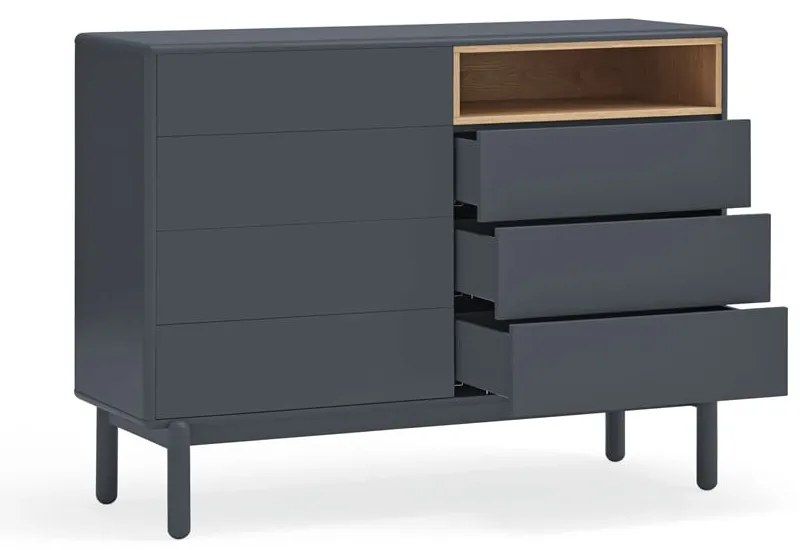 Cassettiera bassa grigio scuro 120x90 cm Corvo - Teulat