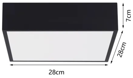 Immax NEO 07237L - Plafoniera LED dimmerabile CANTO 22W/230V nero Tuya+RC