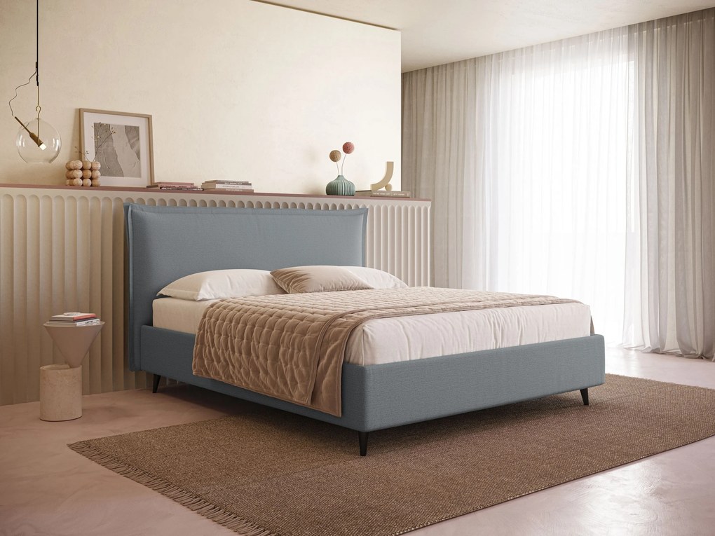 Hans letto contenitore imbottito minimal in tessuto simil cotone impermeabile T19