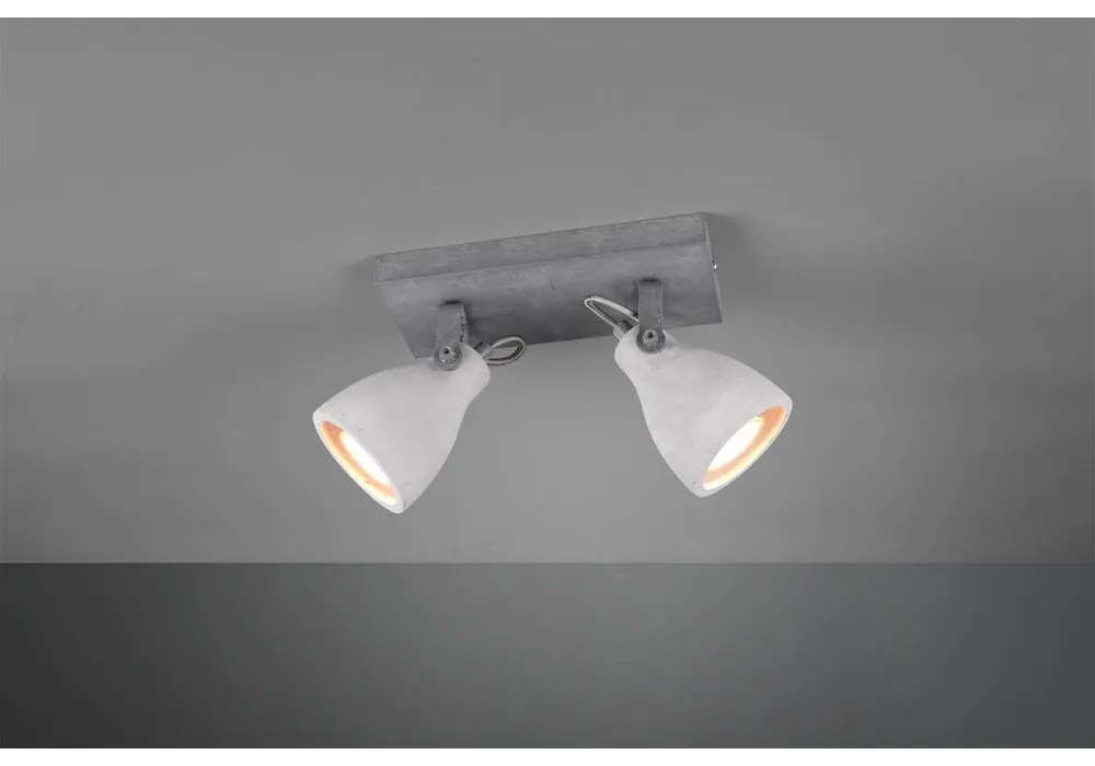 Lampada da parete grigia per 2 lampadine , lunghezza 23 cm Concrete - Trio