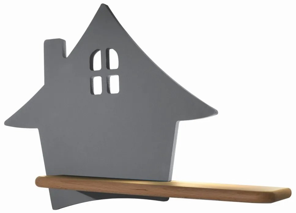 Applique LED per bambini con mensola HOUSE LED/4W/230V grigio/legno