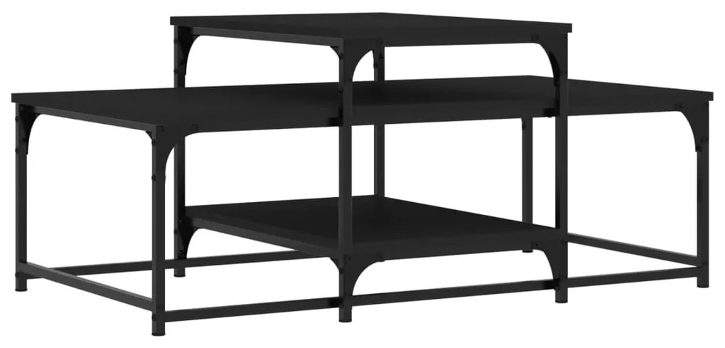 Tavolino da salotto nero 102x60x45 cm in legno multistrato