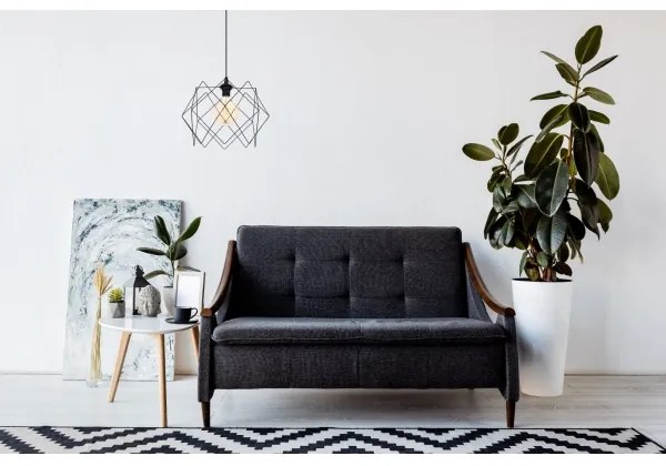 Lampadario a sospensione con filo GALL 1xE27/60W/230V nero