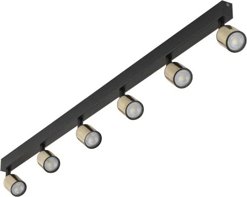 Faretto LED TOP 6xGU10/10W/230V nero/oro