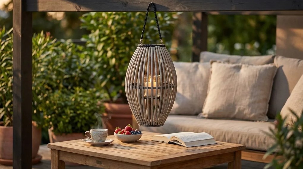 VIOLETTE - lanterna in vimini