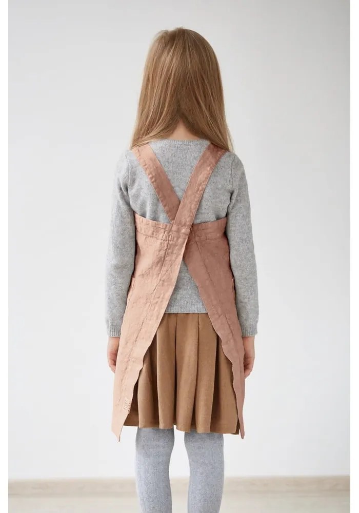 Grembiule di lino arancione per bambini, 72 x 45 cm Cafe Creme - Linen Tales