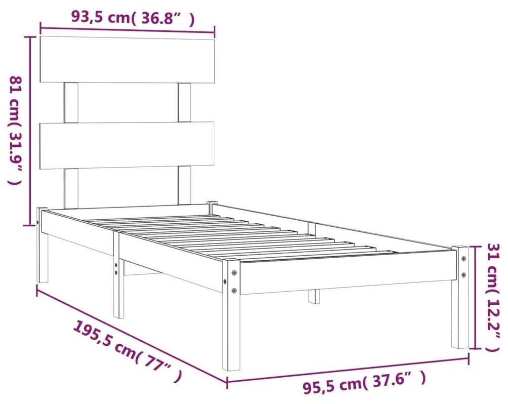 Giroletto Bianco in Legno Massello 90x190 cm Single