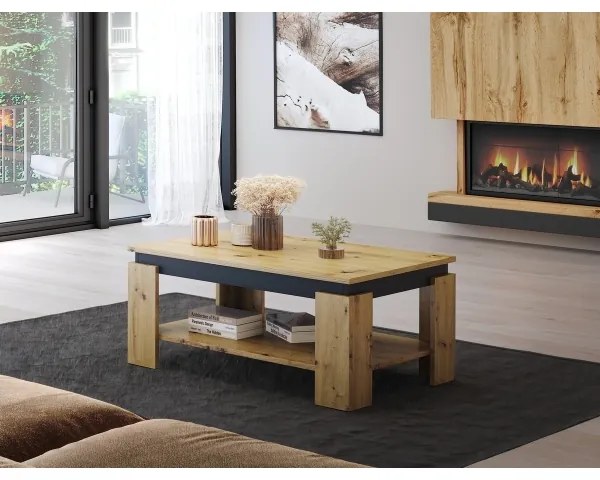 Tavolino da salotto LUNO rovere artisan/nero