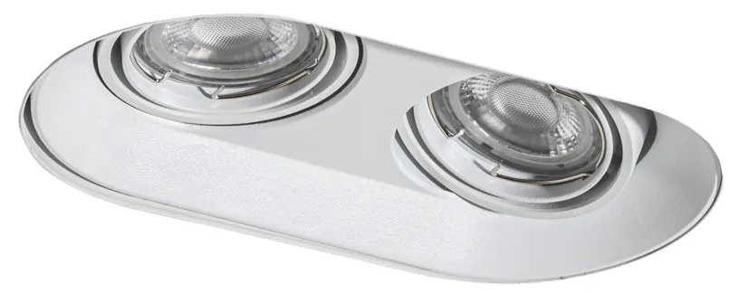 Faretto da incasso rotondo bianco GU10 50mm 2 luci - Hubs