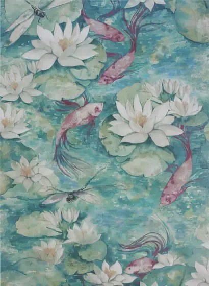 Matthew Williamson Carta da parati Water Lily - Jade