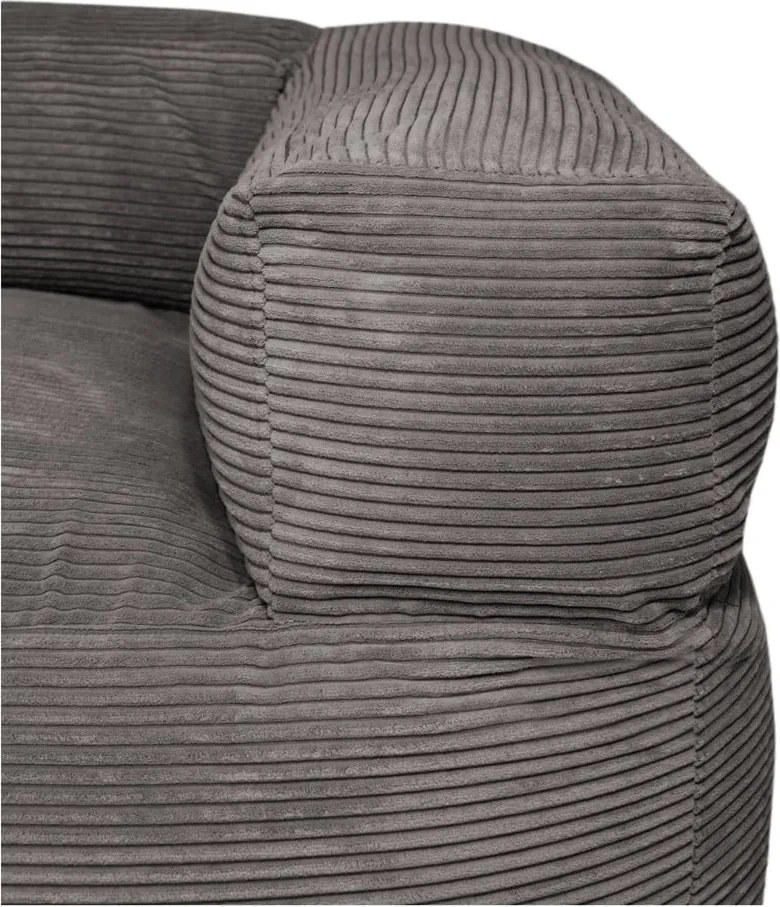 Puof a sacco marrone scuro con rivestimento in velluto a coste Sofa MooG – SLOWDOWN