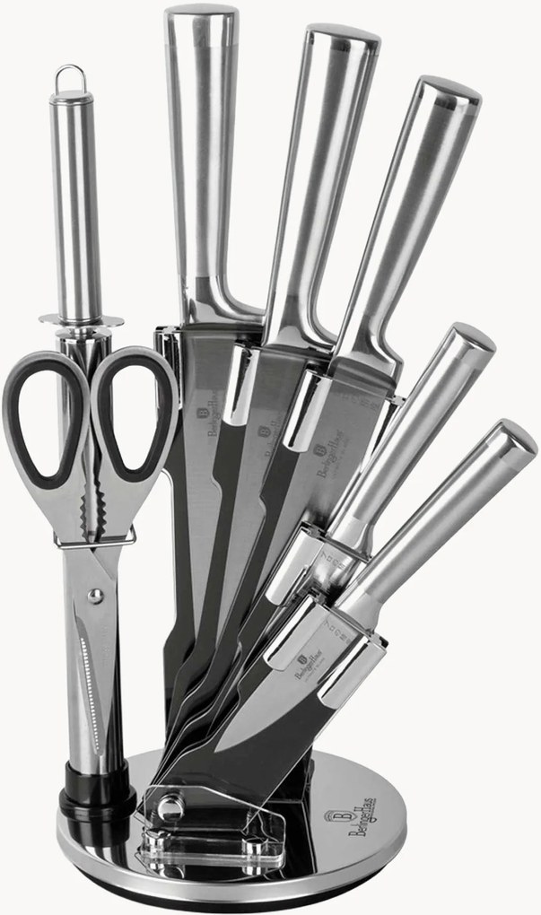 Set coltelli da cucina con supporto Matte Black, set da 8