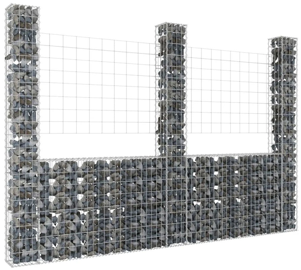 Gabbione A U Con 3 Pali İn Ferro 260x20x200 Cm /