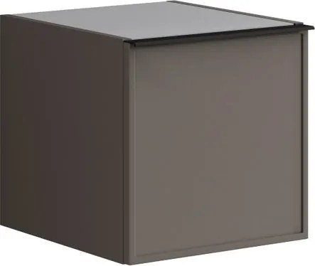 Base laterale Pixel con anta Frame laccato opaco grigio carbone e maniglia alluminio nero opaco L.40 H.40 P.45,5 cm.