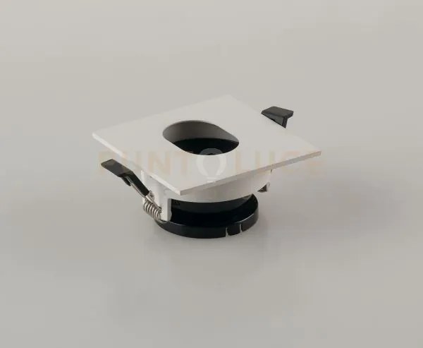 Faretto a incasso stenos orientabile bianco quadrato foro ovale 8,5...