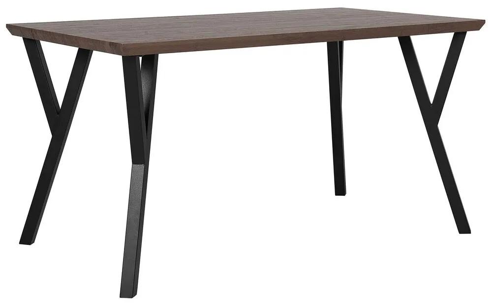 Tavolo da pranzo legno scuro e nero 140 x 80 cm BRAVO Beliani