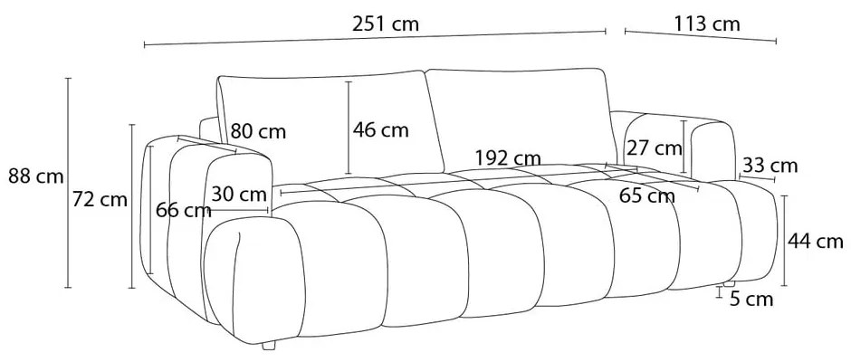 Divano verde allungabile e con contenitore rivestito in ciniglia 251 cm Fuji – Bobochic Paris