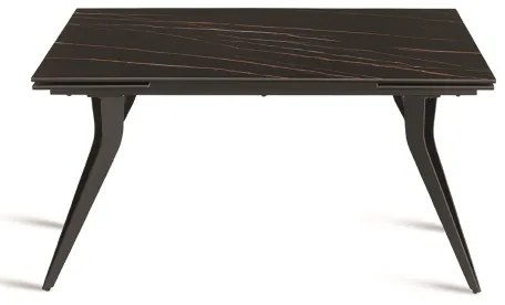 Tavolo allungabile 240 cm THOR con base metallo e piano effetto Marmo Nero
