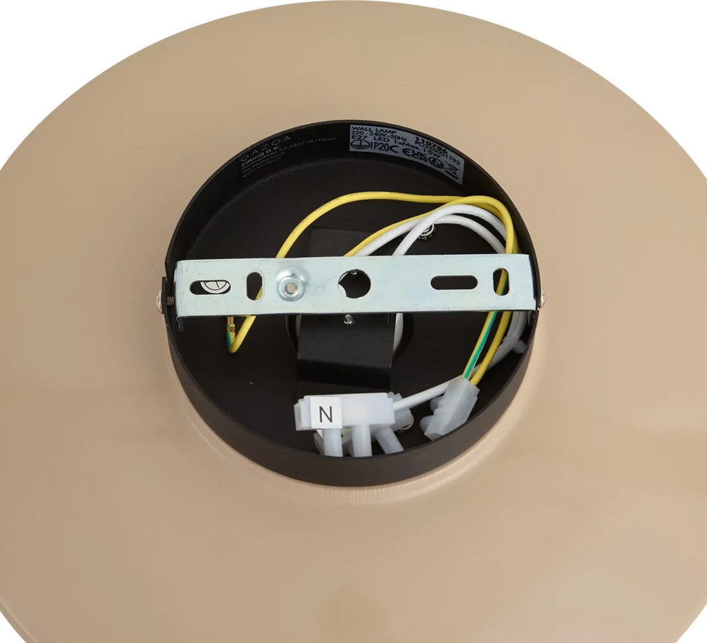 Plafoniera retrò beige con vetro opale - Lila