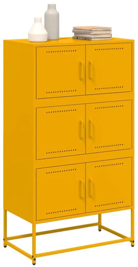 Credenza giallo senape 68,5x38,5x123,5 cm in acciaio