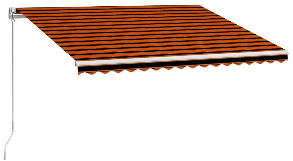 Tenda da Sole Retrattile Manuale 450x300 cm Arancione e Marrone