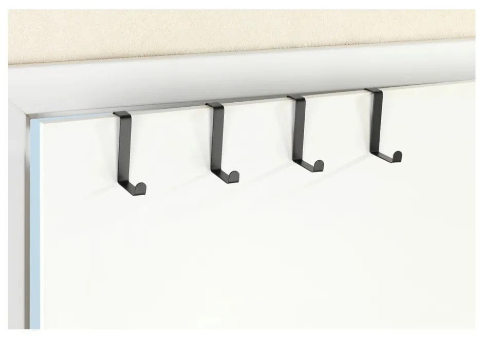 Set di 4 ganci per porte in nero opaco - Wenko