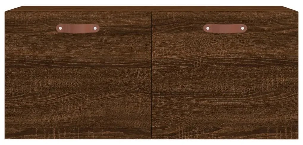 Mobile a parete rovere marrone 80x36,5x35 cm legno multistrato