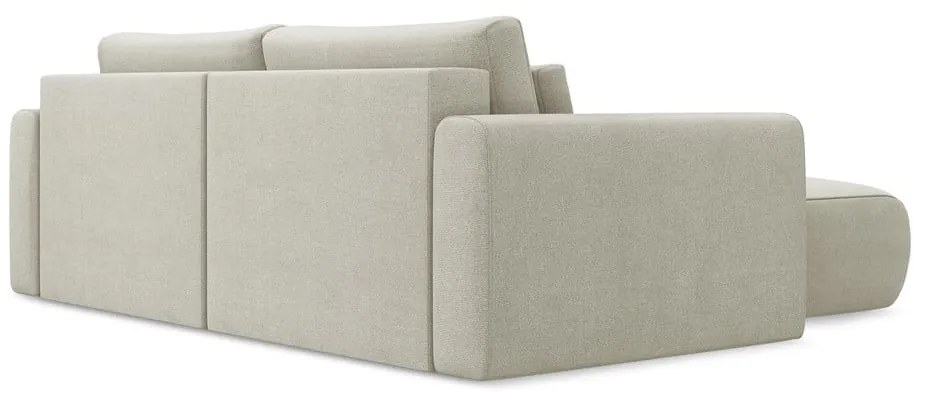 Divano angolare beige allungabile/con contenitore (con penisola a sinistra/con chaise lounge) Kapua – Makamii